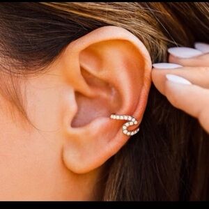 PURA VIDA Rose Gold Opal Stone Wave Ear Cuff NEW rare!!
